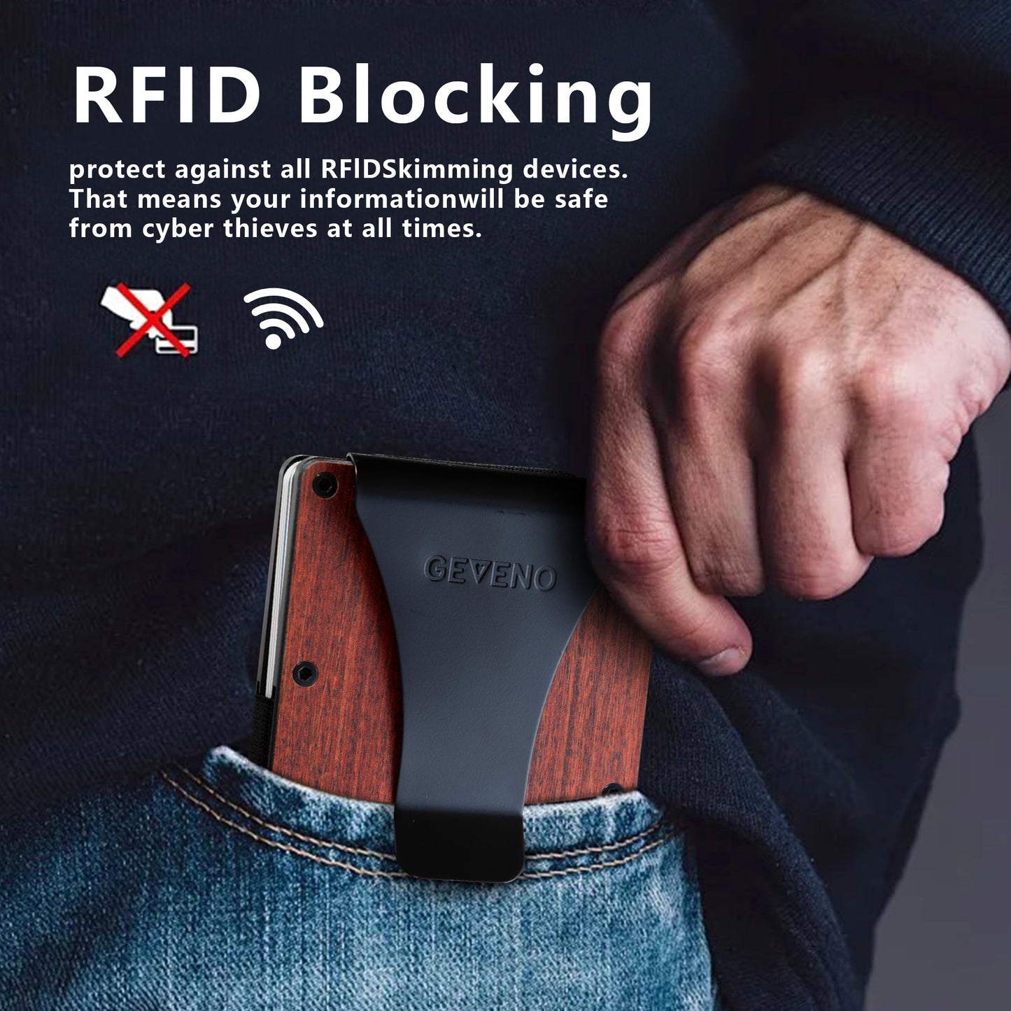 Red Wood Slim Wallet