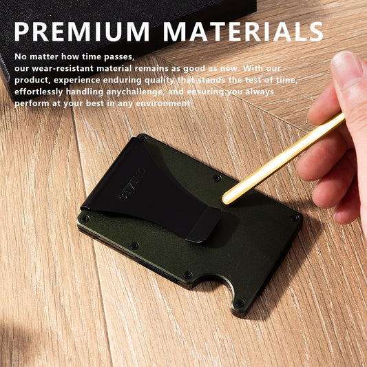 Army Green Aluminum Slim Wallet