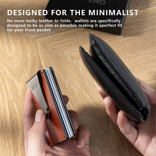 Red Wood Slim Wallet