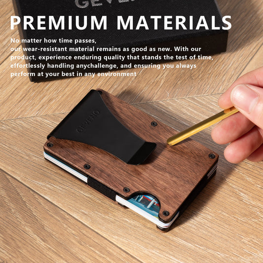 Walnut Wood Slim Wallet