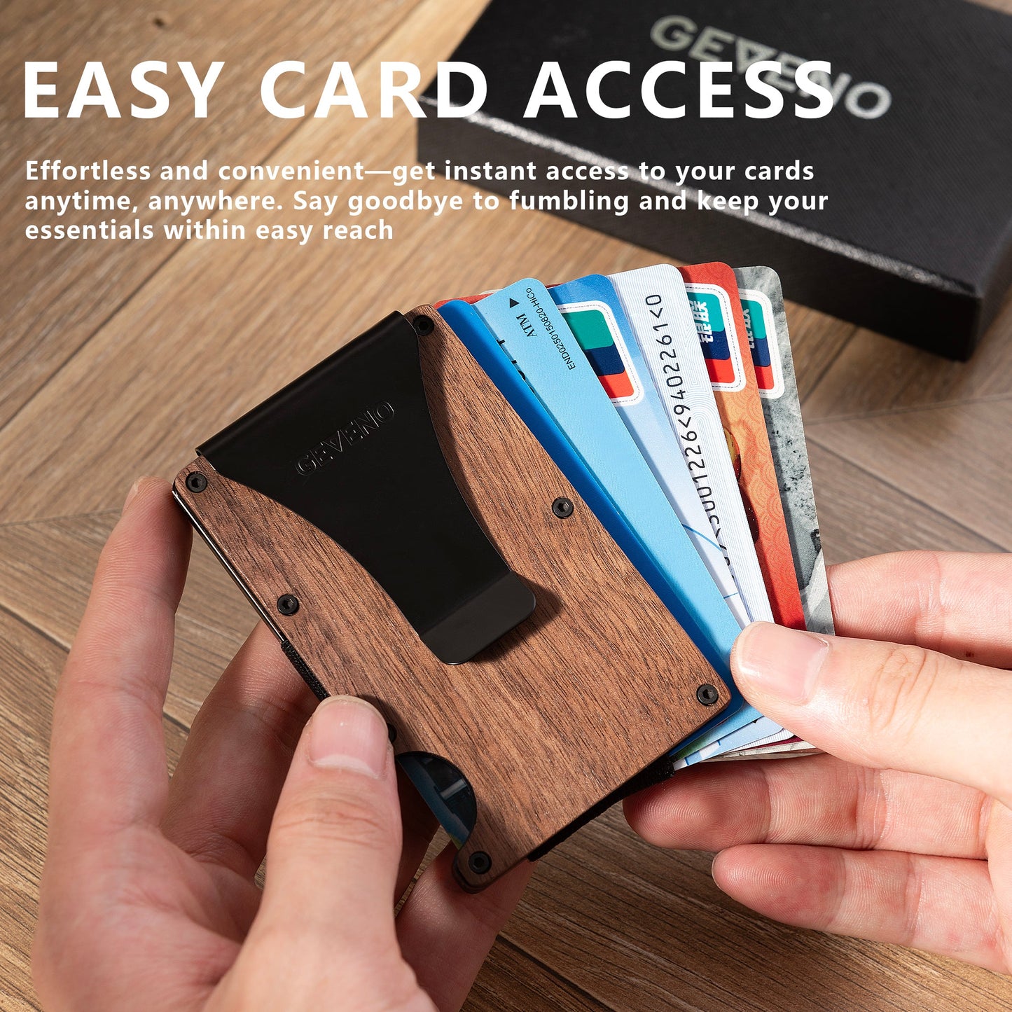 Walnut Wood Slim Wallet